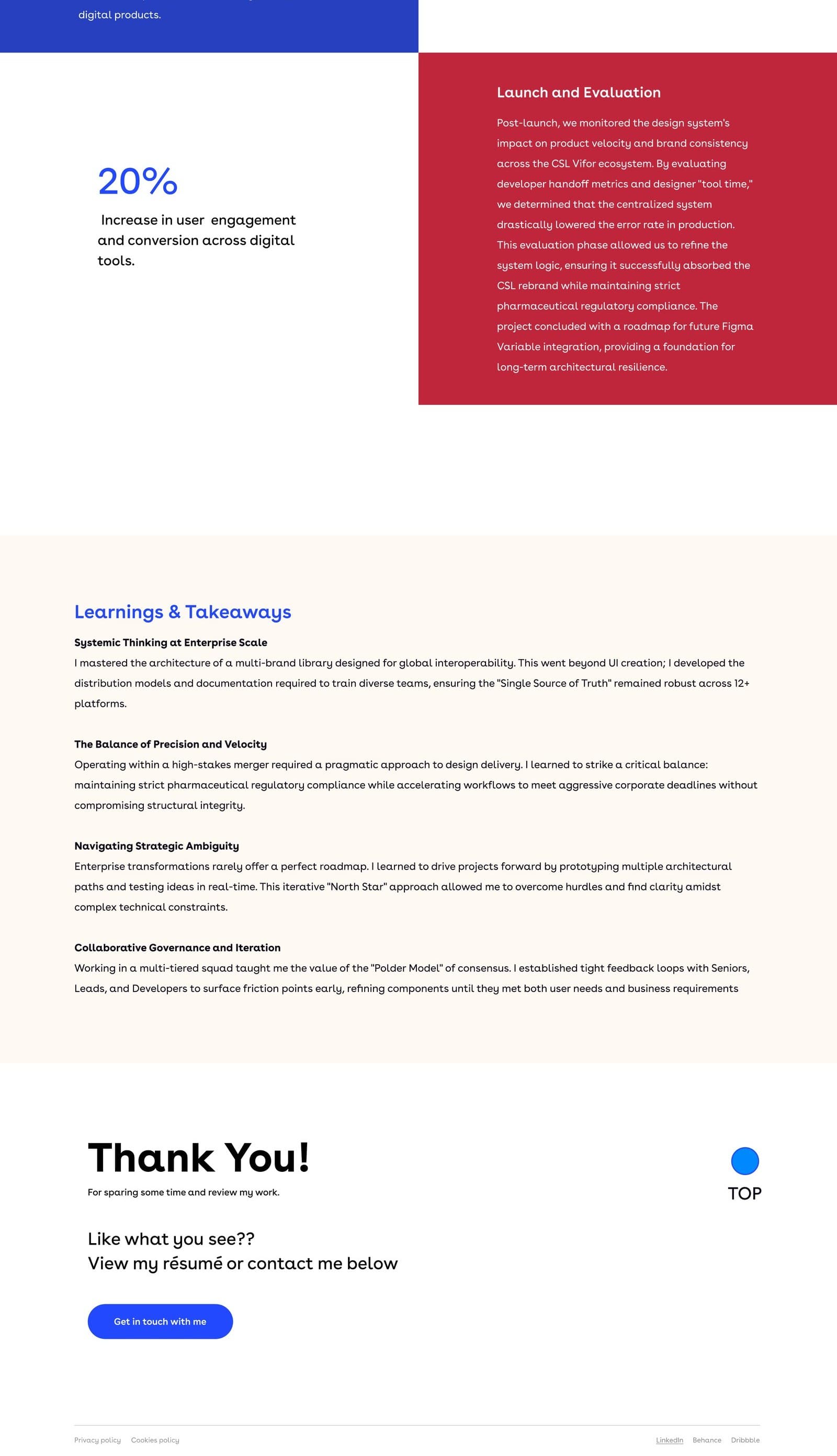 Implementation and development details, measured impact stats, launch and evaluation, and learnings